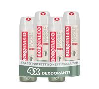 Borotalco, Deodorante Uomo Spray Invisibile, con Talco Protettivo, Anti-Macchie, Senza Alcool, Profumo Muschiato, 72h efficacia - 4 Pezzi da 150 ml - Esclusiva Amazon