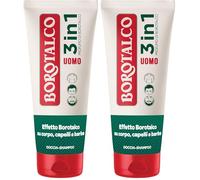 Borotalco, Doccia Shampoo Uomo 3in1 Corpo, Capelli e Barba, Profumo Originale, Corpo, Capelli e Barba Puliti, Morbidi e Profumati, Dermatologicamente Testato - 200 ml (Confezione da 2)