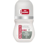 Borotalco, Deodorante Uomo Roll On Invisibile, Formula Senza Alcool con Talco Protettivo, Anti-Macchie, Profumo Muschiato, 72h di Efficacia - 1 Flacone da 50 ml