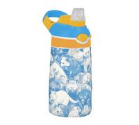 Borracce Binturong blu con coperchio con cannuccia, leggera, 480 ml, per la scuola e gli sport all'aria aperta Botella de agua para ni?as