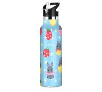 Borracce d'acqua a forma di coniglietti pasquali, a tenuta stagna, senza BPA, con cannuccia, mantiene caldo e freddo per viaggi, campeggio, bici