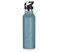 Borracce d'acqua leggere in tinta unita blu, 590 ml, con manico, isolamento a doppia parete, per sport, palestra, viaggi, scuola