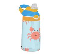 Borracce sportive con manico a forma di granchio, stile cartone animato, con manico e apertura larga, a prova di perdite, per viaggi, campeggio, sport, Botella de agua para ni?os