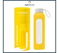 Borraccia 0,5L Vetro Wessper B1 BOROSILICATE Giallo con Custodia in Silicone ...