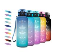 Borraccia 1.5L, Bottiglia Motivazionale, Borraccia Sportiva con Filtro, a Prova di Perdite, Facile Pulizia, Bottiglia Acqua con Indicatore del, per Adulto, Palestra, Lavoro, Escursionismo, Gym