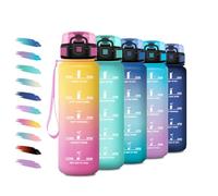 Borraccia 1 Litro, Bottiglia Motivazionale con Filtro, a Prova di Perdite, Bottiglia Acqua Sportiva con Indicatore del Tempo, Borraccia Palestra per Fitness, Viaggi, Scuola, Campeggio, Ufficio