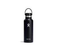 Hydro Flask - Standard Mouth - Bottiglia d'acqua da 532 ml (18 oz) - Acciaio inossidabile con isolamento sottovuoto, coperchio a prova di perdite e rivestimento in polvere - Standard Mouth - Black