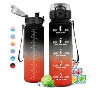 Borraccia 1L, Borraccia Palestra a Prova di Perdite, Borraccia Motivazionale con Filtro, Bottiglia d'acqua Sportiva con Indicatore del Tempo, Borraccia per Bambino, Bambina, Sport, Scuola, Ciclismo