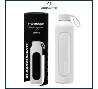 Borraccia 1L Vetro Wessper B1 BOROSILICATE Bianco con Custodia in Silicone Se...