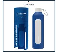 Bottiglia di vetro Wessper 1L Bottiglia in vetro borosilicato, blu