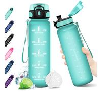 Borraccia 1Litro, Bottiglia con Filtro, Bottiglia a Prova di Perdite, Bottiglia Plastica Riutilizzabile, Borraccia Sportiva con Indicatore del Tempo Motivazionale, Borracce per Palestra, Campeggio