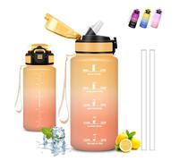 Borraccia- 500ml- Borraccia Bambini, Borracce con Cannuccia, Senza Perdite, Water Bottle Motivazionale, Facile da Trasportare, Bottiglia con Orari per Bere, Con Slogan Motivazionale, per Scuole, Sport
