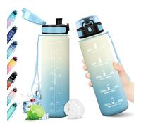 Borraccia 500ml, Borraccia senza BPA, Borraccia con Filtro e Indicatore del Tempo, Bottiglia Acqua Riutilizzabile, A Prova di Perdite, Borraccia Sport per Bambini, Studenti, Palestra, Ufficio