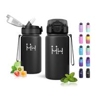 Borraccia 500ml, Borraccia Termica con Cannuccia, Borracce in Acciaio Inox, Senza BPA, Riutilizzabile, a Prova di Perdite, Doppia Parete Isolata, per Scuola, Ufficio, Campeggio