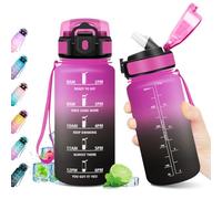 Borraccia 500ml, Bottiglia con Indicatore del Tempo Motivazionale, Bottiglia con Cannuccia, Riutilizzabile, Borraccia senza BPA, A Prova di Perdite, per Bambini, Scuola, Ufficio, Gym, Picnic