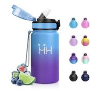 Borraccia Acciaio Inox 500ml, Borraccia con Cannuccia, Bottiglia Termica Riutilizzabile, a Prova di Perdite, senza BPA, Borracce Termiche per Bambini, Scuola, Gimnasio, Sport, Ragazzi, Ragazze