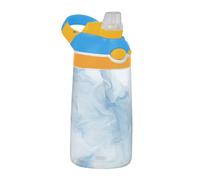 Borraccia alla moda con motivo marmorizzato blu, con coperchio a prova di perdite, 473 ml, per bicicletta, corsa, sport, viaggi, palestra, Botella de agua para ni?as