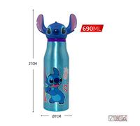 Borraccia Alluminio 3D Bambini 690ml Minecraft Stitch Spiderman Frozen Mickey