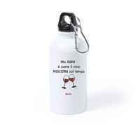 borraccia alluminio 500 ml scritta mio papa' come vino idea regalo festa papa'