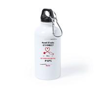 borraccia alluminio 500 ml scritta senti il mio cuore ti voglio bene papà