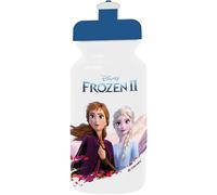 Borraccia azzurra per bambine in plastica Disney Frozen da 380 ml con chiusura antigoccia e banda antiscivolo