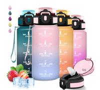 Borraccia Bambini, Borraccia 500 ml, Borracce con Cannuccia, Senza Perdite, Water Bottle Motivazionale, Facile da Pulire, Bottiglia Acqua, Con Slogan Motivazionale, Borracce per Scuole, Corsa, Sport