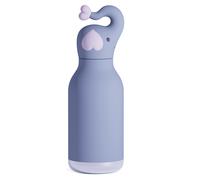 asobu Bestie Borraccia termica in acciaio inox, con testa a forma di animale morbido, rimovibile, per bambini e ragazzi, con cannuccia flessibile, riutilizzabile, da 473,6 g (elefante)