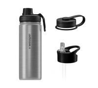 Wessper Bottiglia Termica in Acciaio Inox 500ml Thermos, Prova di Perdite BPA-Free con 3 Coperchi | Argento Bottiglia Isolamento Doppia Parete | Borraccia Bambini Adulti per Camp Bicicletta Sport