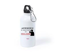 borraccia bottiglia alluminio 500 ml scritta attenti il mio papa' e il migliore