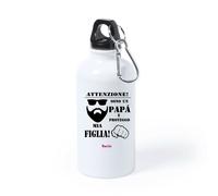 borraccia bottiglia alluminio 500 ml scritta sono un papa' e proteggo mia figlia