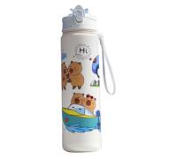 Borraccia Capybara, graziosa borraccia da 750 ml con cannuccia e manico per bambini e adulti, per campus, palestra, ufficio o uso all'aperto, da motoscafo con cannuccia, graziosa borrac