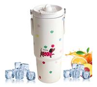 Borraccia che rimane fredda tutto il giorno, borraccia termica sottovuoto, in acciaio inox, a prova di perdite, da viaggio, con manico, per caffè, bevande e caffè