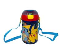 Borraccia con apertura pop-up Pokémon Pikachu bottiglia in plastica riutilizzabile con tracolla BPA Free capacità 450 ml