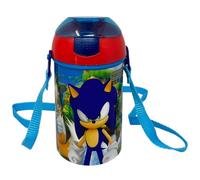 Borraccia con apertura pop-up Sonic bottiglia in plastica riutilizzabile con tracolla BPA Free capacità 450 ml