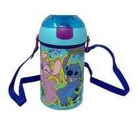 Borraccia con apertura pop-up Stitch Disney bottiglia in plastica riutilizzabile con tracolla BPA Free capacità 450 ml