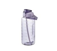 Borraccia da 2 l/2000 ml con indicatori del tempo, senza BPA, coperchio con cannuccia a prova di perdite, manico per il trasporto, ideale per fitness, escursionismo, viaggi e obiettivi di idratazione