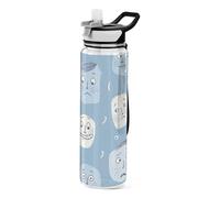 Borraccia da 850 ml, in plastica Tritan trasparente, priva di BPA, atossica, riutilizzabile, per camminare, lavorare, lavorare, portatile