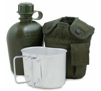Borraccia da campo Mil-Tec M1 con borsa tazza e clip Alice campeggio robusto