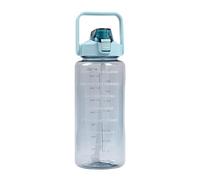 Borraccia da corsa - Borraccia per esercizi, 2 l, bottiglia d'acqua con pennarello, grande cannuccia motivante, contenitore per bevande sportive per casa, calcio, picnic, basket