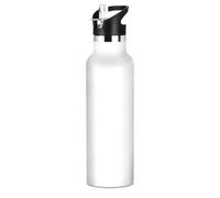Borraccia da palestra con bandiera dell'Italia verde e rossa a prova di perdite, senza BPA, 590 ml, con coperchio con cannuccia, doppia parete, per bici, corsa, sport, viaggi, palestra