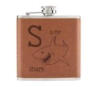 Borraccia Da Tasca A Forma Di S S Quale Squalo 6oz In Ecopelle Tan