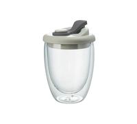 Borraccia Doppia Parete In Vetro Trasparente Portatile Con Coperchio Antifuga