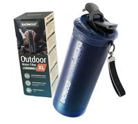 Borraccia filtrante per acqua non potabile XL [800 ml] con capacità di filtrazione di 2000 L I elimina il 99,99% di batteri, virus, particelle e metalli pesanti, borraccia d'acqua (blu XL, 800 ml)