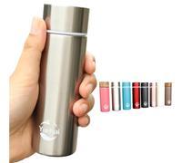 Borraccia in acciaio inox, mini fiaschetta da 150 ml, per caffè, piccola capacità, portatile, da viaggio, borraccia termica (argento)