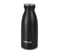 Borraccia in acciaio inox wenco, colore nero, 350 ml, perfetta per bambini, senza BPA, a prova di perdite, adatta per anidride carbonica, piccola bottiglia termica per sprudel, sport, scuola, fitness