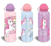 borraccia in alluminio a tema unicorno in vari grafiche da 500 ml - KL10773