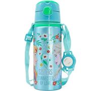 Borraccia in alluminio con cannuccia Frozen Disney 600 ml bottiglia con apertura automatica per bambini
