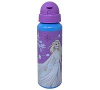 Borraccia in alluminio con cannuccia Frozen Disney Elsa Anna bottiglia 550 ml accessorio per bambini