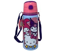 BORRACCIA IN ALLUMINIO CON CANNUCCIA HELLO KITTY 600 ML CON TRACOLLA - HK50206