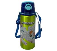 Borraccia in alluminio con cannuccia Minecraft 730 ml bottiglia con apertura automatica pop-up per bambini tracolla in dotazione